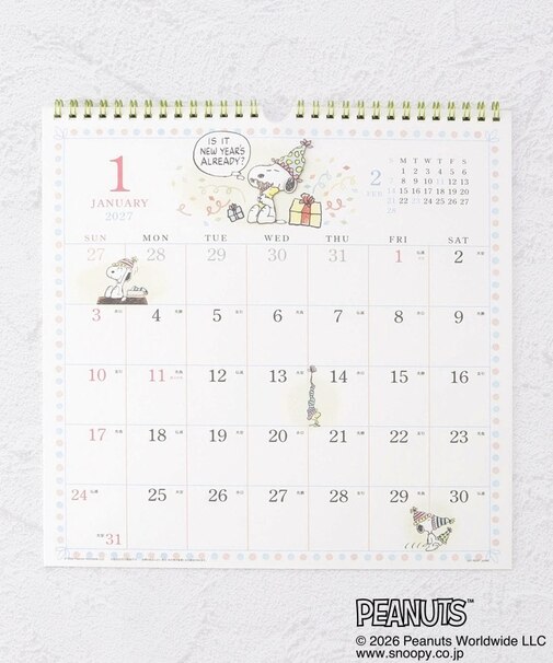 SNOOPY 水彩スケジュールカレンダー 壁掛