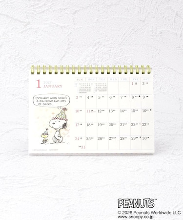 SNOOPY 水彩スケジュールカレンダー 卓上