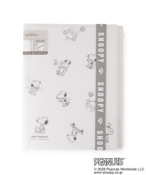 ◆SNOOPY ロゴベルト付きクリアファイル 6P