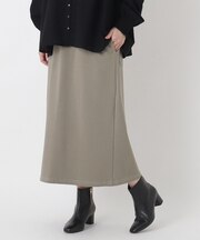 裏毛カットソー 配色ステッチロングスカート