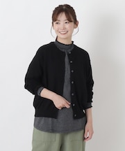 クルーネック長袖カーディガン