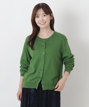クルーネック長袖カーディガン
