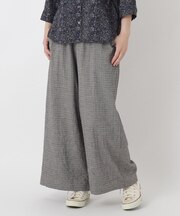 綿レーヨンPU 10分丈ワイドパンツ