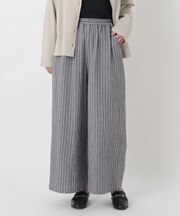 綿レーヨンPU 10分丈ワイドパンツ