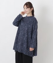 ジャカード ハイネックチュニックプルオーバー