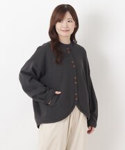 コットン裏毛コクーンシルエットカーディガン