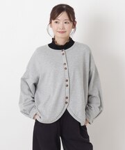 コットン裏毛コクーンシルエットカーディガン