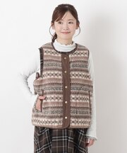 ボア柄ベスト