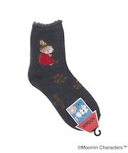 ◆【あったか】MOOMIN ホームソックス 毛入内P 横向ミイ