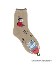 ◆【あったか】MOOMIN ホームソックス 毛入内P 横向ミイ