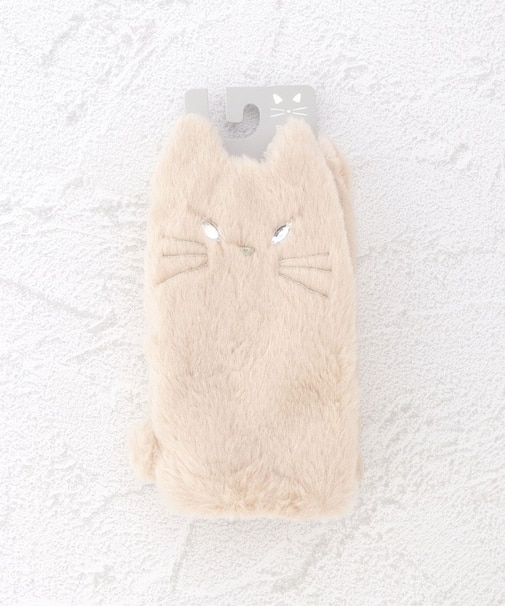 【あったか】ネコファー グローブ 指なし