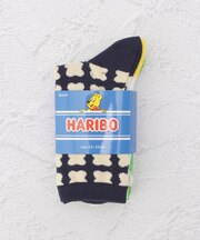 HARIBO チェック刺繍総柄 クォーターソックス 3P