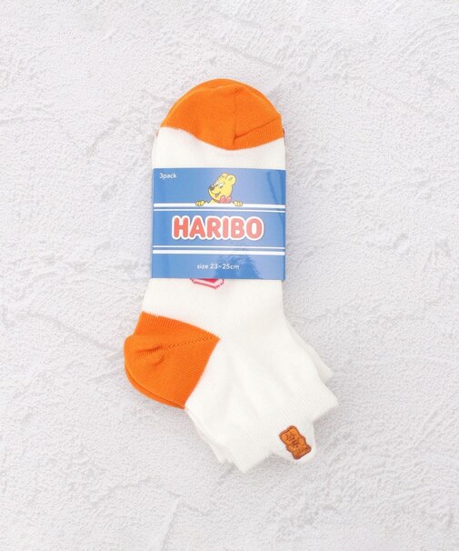HARIBO ゴールドベア刺繍 クォーターソックス 3P