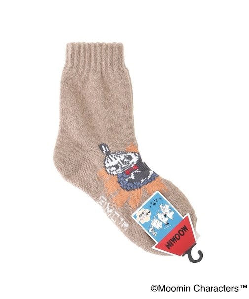 ◆【あったか】MOOMIN ホームソックス 内シルク2重 ミイ 花