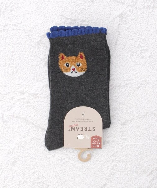 ◆ねこ部分モール クォーターソックス