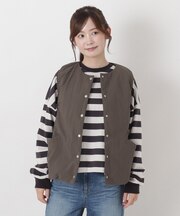 【あったか】吸湿発熱 中綿入りワッシャーベスト