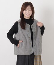 ボア無地ベスト