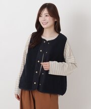 ボア無地ベスト