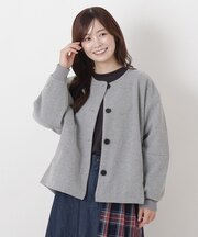 ウールライク袖リブ付きジャケット