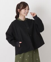 ウールライク袖リブ付きジャケット