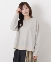 モール糸入り 布帛リブ付きブラウス