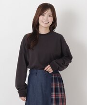 コットン バスククルーネックワイドプルオーバー