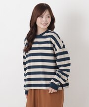 コットン バスククルーネックワイドプルオーバー