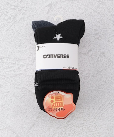 CONVERSE 星柄フット部分パイル クルーソックス 3P