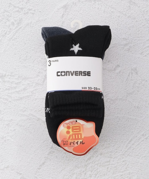 CONVERSE 星柄フット部分パイル クルーソックス 3P
