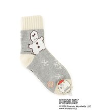 【あったか】SNOOPY ホームソックス MIX雪ダルマ