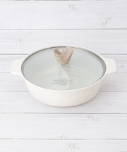 セラフィーノ IH対応ガラス蓋付二食鍋 24cm