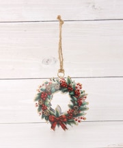 ◆【クリスマス/ワンズテラスオリジナル】メタル オーナメントリース