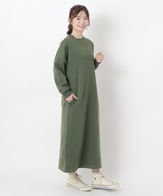 配色ステッチ ロングワンピース