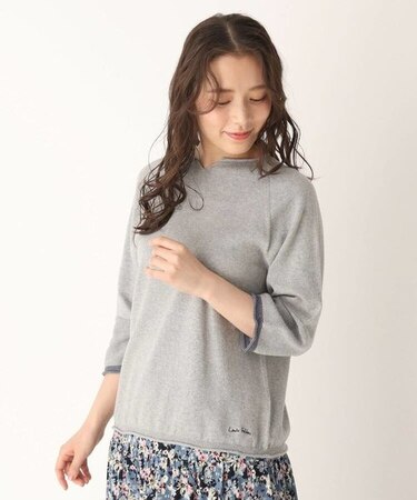 バイカラー袖ニット