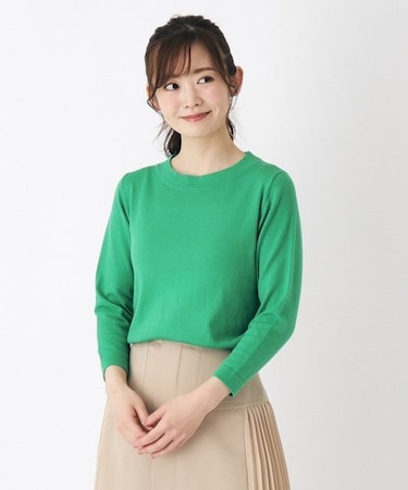 【マシンウォッシャブル可/コットン混/同素材アイテムあり】ボートネックニット
