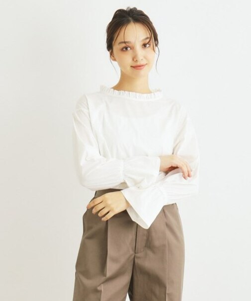 【コットン100％】プリマシャインフリルカットソー