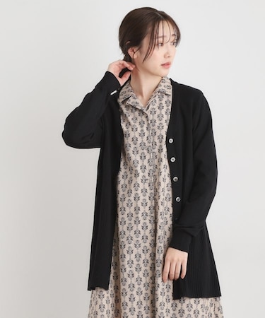 【ウール混】バックリボン ロングカーデ