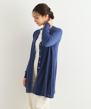 【ウール混】バックリボン ロングカーデ