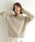 【モヘヤ混／透かし編み／4colors】プルオーバーニット