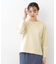 【スリット入り】コットンカシミヤ クルーネックニット