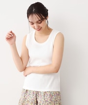 【洗える／ストレッチ】アイレット ベーシックタンクトップ