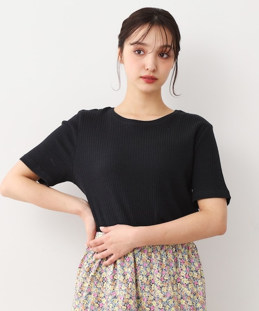 【洗える／ストレッチ】アイレット ベーシックカットソー