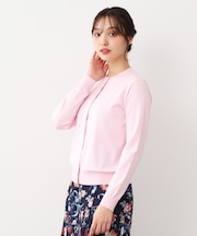 【同素材アイテムあり】ソフトタッチ 無地カラーニットカーディガン