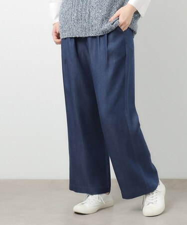 【STORY掲載!/ウエストゴム/タックあり】セルロースデニム イージーパンツ