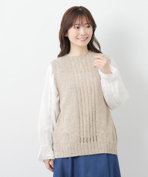 【限定店舗展開/日本製/ワンマイルウエア】シルクネップベスト