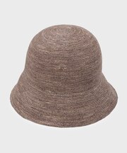 【日差し対策におすすめ！クラウンやや深め】細編みラフィア バケットハット