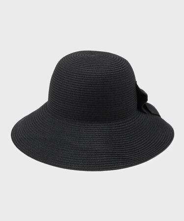 【お手入れ簡単／洗える】バックリボン キャプリーヌハット