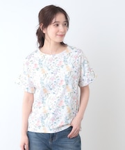 【ギフトにおすすめ！日本製/コットン100％】エルストンガーデン柄スムースTシャツ
