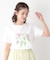 【コットン100％／洗える】ハイドランジア柄Tシャツ