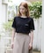 【コットン100％／刺繍入り／3colors】エラビー スプリッグ柄 Tシャツ